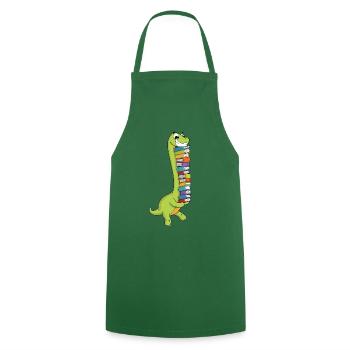 Dinosaur Dino Book Read Bookworm Books - Cooking Apron - green - Front - AI Model Male 185 dark (185cm)
