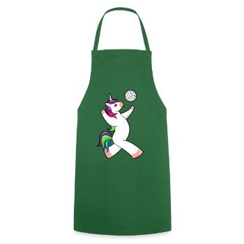 Volleyball unicorn Volleyball player Volleyballer - Cooking Apron - green - Front - AI Model Male 185 dark (185cm)