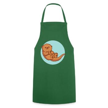 Loutre Aquarius Loutre Cadeau Loutre Nain - Tablier de cuisine - vert foncé - Devant - AI Model Male 185 dark (185cm)
