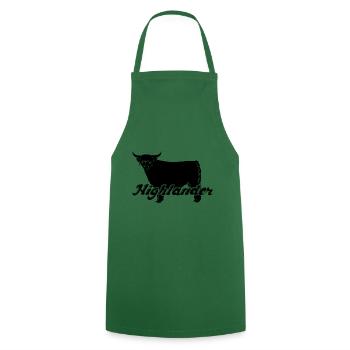 Highlander Highlander bétail vache vache fermier noir - Tablier de cuisine - vert foncé - Devant - AI Model Male 185 dark (185cm)