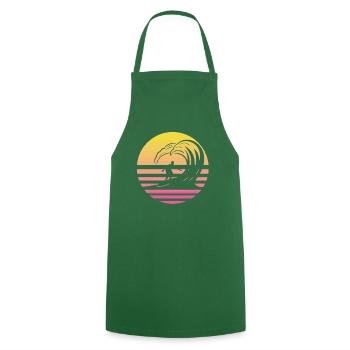 Vague de surfeur - Tablier de cuisine - vert foncé - Devant - AI Model Male 185 dark (185cm)