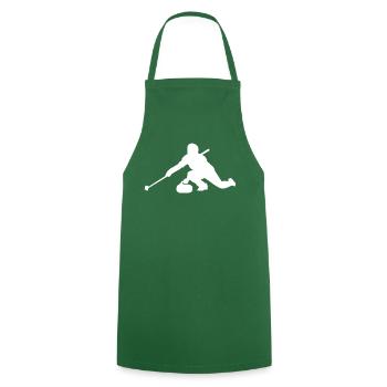 Curling / curler / curling - Cooking Apron - green - Front - AI Model Male 185 dark (185cm)