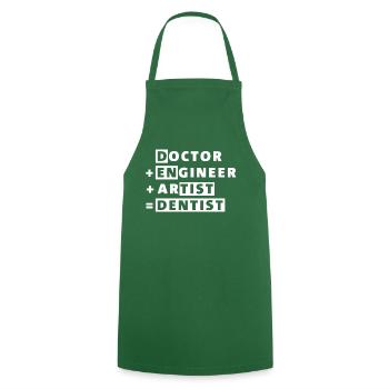 dentiste - Tablier de cuisine - vert foncé - Devant - AI Model Male 185 dark (185cm)