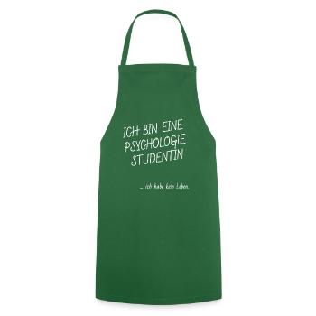 Psychologie Studentin - Kochschürze - Grün - Vorne - AI Model Male 185 dark (185cm)