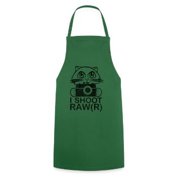 Je tire un photographe de chat Raw R prenant des photos sur l'appareil photo - Tablier de cuisine - vert foncé - Devant - AI Model Male 185 dark (185cm)