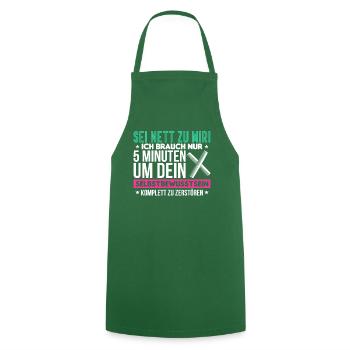 Geschenkidee Friseur - Kochschürze - Grün - Vorne - AI Model Male 185 dark (185cm)