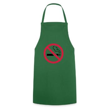 No smoking - smoking prohibited - Cooking Apron - green - Front - AI Model Male 185 dark (185cm)
