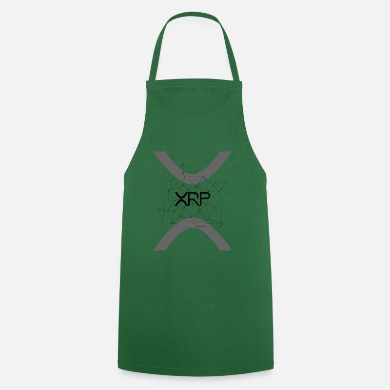 Ripple XRP Cryptocurrency HODL Ripple Logo Networked - Cooking Apron - green