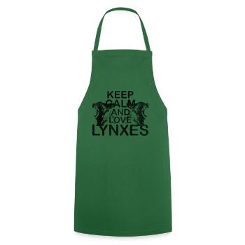 Keep Calm Love Lynx Lynx Motif Lynx Gift - Cooking Apron - green - Front - AI Model Male 185 dark (185cm)