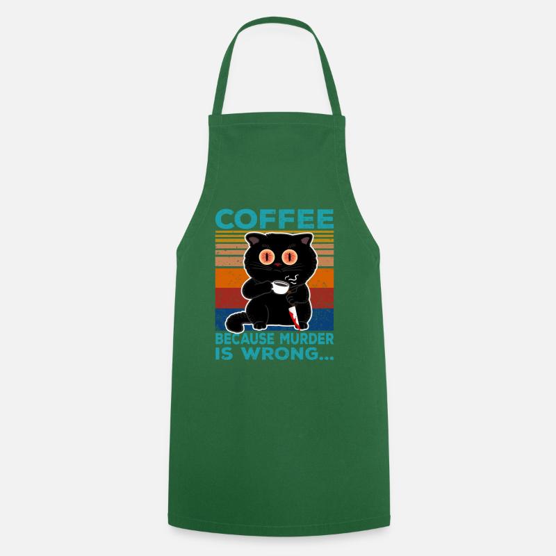Kaffee Katze lustig Kaffee Espresso Witz Katzen - Kochschürze - Grün