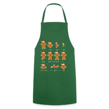 Gingerbread Man Breaks Math Nerd Christmas Xmas - Cooking Apron - green - Front - AI Model Male 185 dark (185cm)