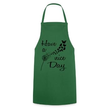 Dandelion with butterflies - Have a nice Day - Cooking Apron - green - Front - AI Model Male 185 dark (185cm)