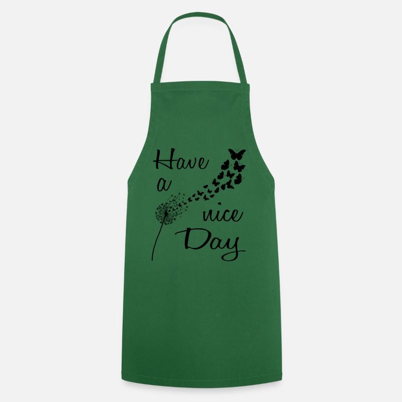Dandelion with butterflies - Have a nice Day - Cooking Apron - green