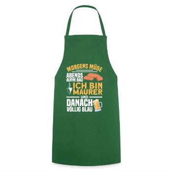 Maurer Geschenk - Kochschürze - Grün - Vorne - AI Model Male 185 dark (185cm)