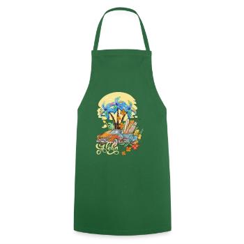 Aloha Surfing , Hawaii - Cooking Apron - green - Front - AI Model Male 185 dark (185cm)