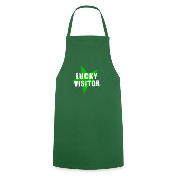 LUCKY VISITOR - GlücksTshirt - used look- Stern - Cooking Apron - green - Front - AI Model Male 185 dark (185cm)