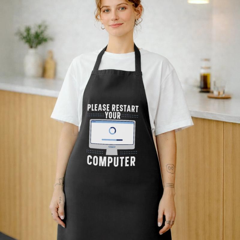 Please Restart Your Computer Coding Tech Support Cooking Apron