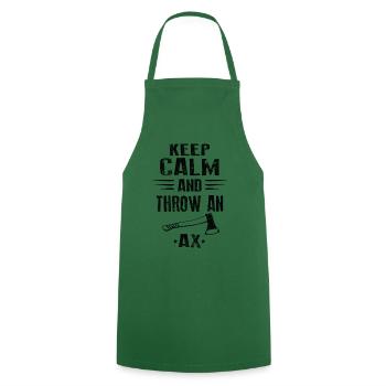 KEEP CALM AND THROW AN AX - Kochschürze - Grün - Vorne - AI Model Male 185 dark (185cm)