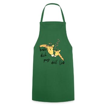 Les girafes t’aiment - Tablier de cuisine - vert foncé - Devant - AI Model Male 185 dark (185cm)