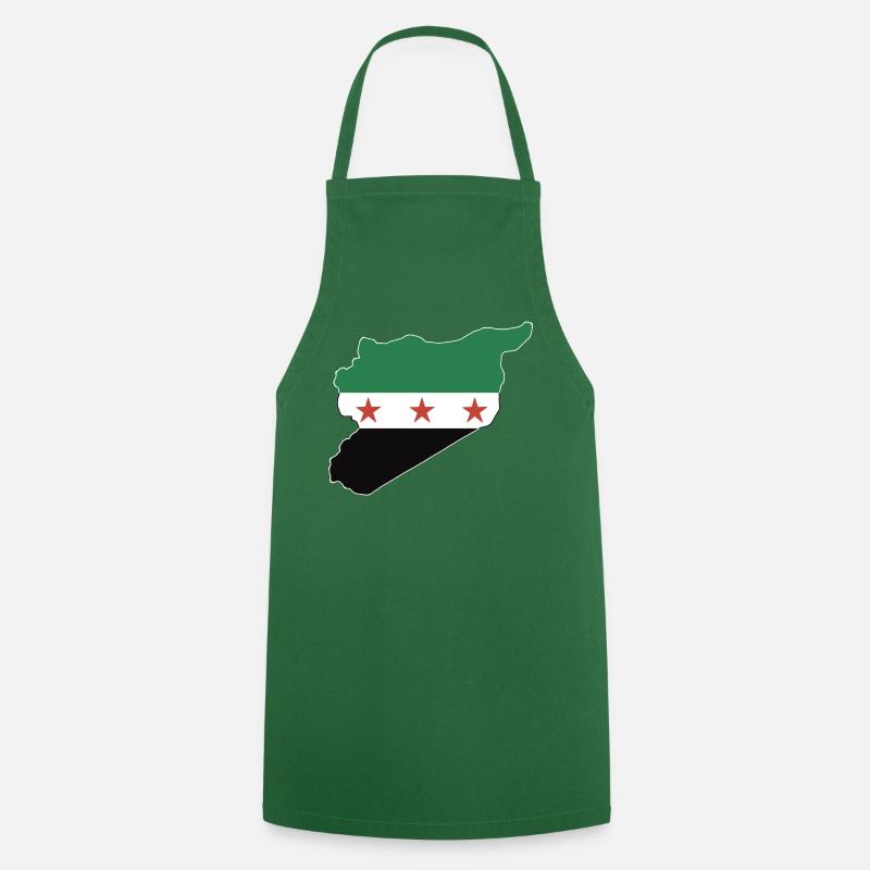  syria flag  and map علم وخريطة سورية  - Cooking Apron - green