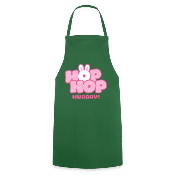 Hop Hop Hurray | Süßes Hasen Spruch Motiv - Kochschürze - Grün - Vorne - AI Model Male 185 dark (185cm)