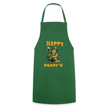 Happy Paddy's - Leprechaun with Beer and Gold - Cooking Apron - green - Front - AI Model Male 185 dark (185cm)