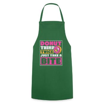 Restauration rapide en donuts - Tablier de cuisine - vert foncé - Devant - AI Model Male 185 dark (185cm)