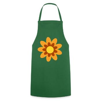 Hippie du cadeau fleur de fleurs des années 70 - Tablier de cuisine - vert foncé - Devant - AI Model Male 185 dark (185cm)