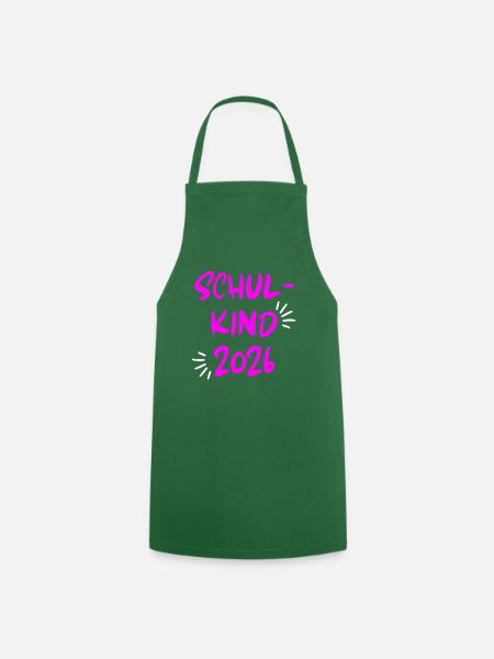 SCHULKIND 2026, EINSCHULUNG, ERSTKLÄSSLERIN, PINK - Kochschürze - Grün