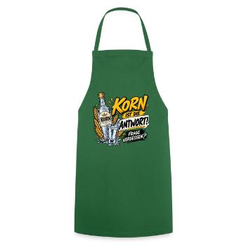 Korn ist die Antwort Spruchgrafik - Kochschürze - Grün - Vorne - AI Model Male 185 dark (185cm)
