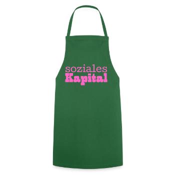Soziales Kapital pink - Kochschürze - Grün - Vorne - AI Model Male 185 dark (185cm)