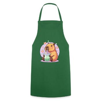 Kawaii Boba-Haustier mit Herz - Kochschürze - Grün - Vorne - AI Model Male 185 dark (185cm)