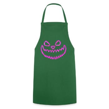Kürbisgesicht Umriss Pink - Neon Halloween - Kochschürze - Grün - Vorne - AI Model Male 185 dark (185cm)