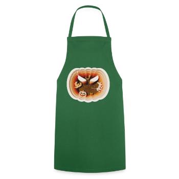 Halloween Pumpkin Silhouette Style - Cooking Apron - green - Front - AI Model Male 185 dark (185cm)