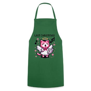 FUNNY LAST CHRISTMAS ANGEL CAT RETRO - Cooking Apron - green - Front - AI Model Male 185 dark (185cm)