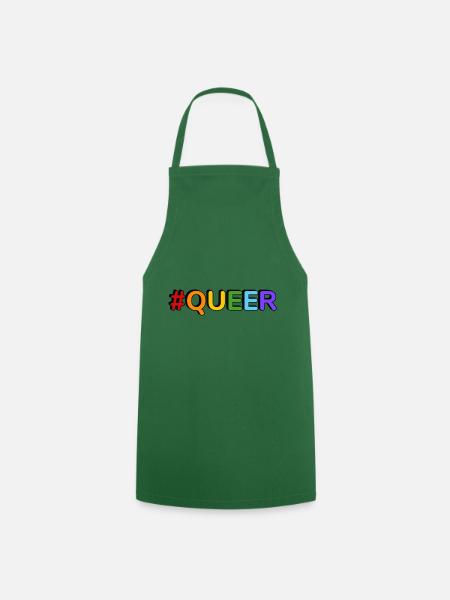 QUEER hashtag - Cooking Apron - green