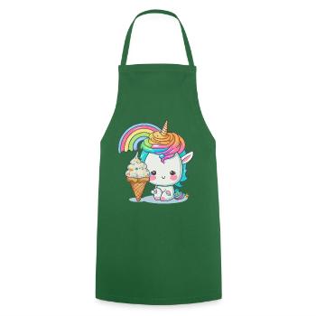 Unicorn paradise with rainbow hair - Cooking Apron - green - Front - AI Model Male 185 dark (185cm)