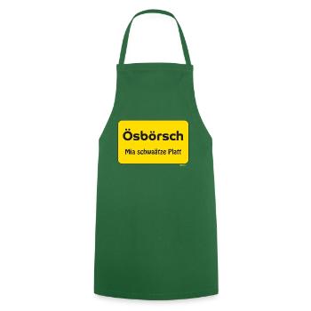 Ösbörsch - Mia schwaätze Platt - Kochschürze - Grün - Vorne - AI Model Male 185 dark (185cm)