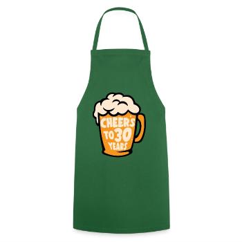 30e anniversaire cadeau drôle de bière - Tablier de cuisine - vert foncé - Devant - AI Model Male 185 dark (185cm)