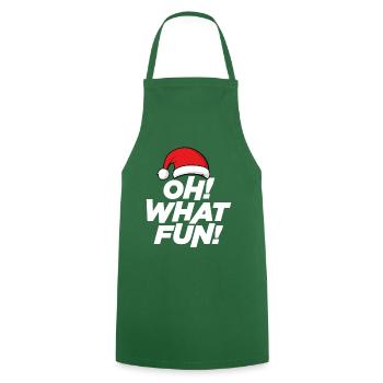 Oh What Fun, Christmas - Cooking Apron - green - Front - AI Model Male 185 dark (185cm)