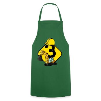 Pelle 3 ans idée cadeau d'anniversaire pour enfants - Tablier de cuisine - vert foncé - Devant - AI Model Male 185 dark (185cm)