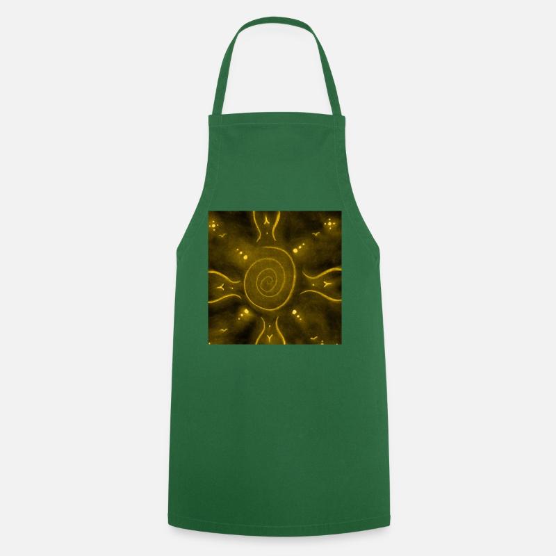 SUNNY YELLOW MANDALA - Cooking Apron - green