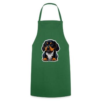 Rottweiler - Cooking Apron - green - Front - AI Model Male 185 dark (185cm)