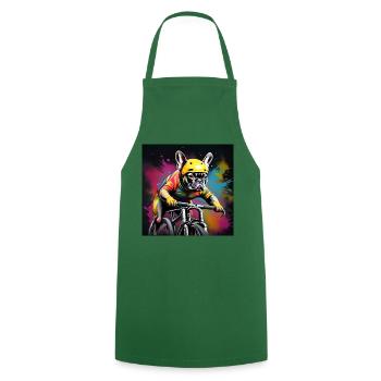 French Bulldog Sports Racing Cyclist - Cooking Apron - green - Front - AI Model Male 185 dark (185cm)