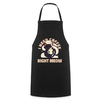 Coffee Cats Cozy Vibes – Cat Home Kaffee Hygge - Kochschürze - Schwarz - Vorne - AI Model Male 185 dark (185cm)