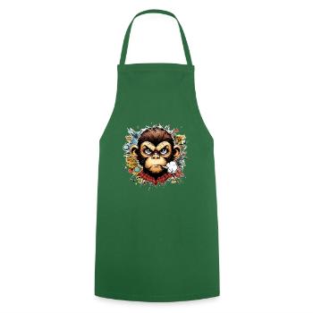 Affe angry schimpanse cartoon - Kochschürze - Grün - Vorne - AI Model Male 185 dark (185cm)