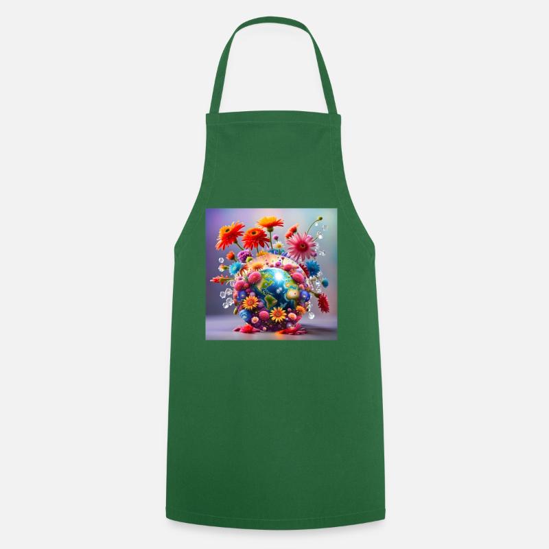 Planet Earth - Cooking Apron - green