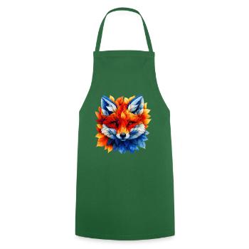 Renard, furtif et élégant - Tablier de cuisine - vert foncé - Devant - AI Model Male 185 dark (185cm)
