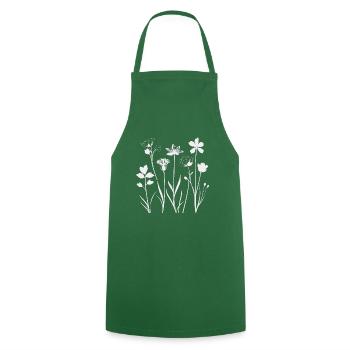 fleurs sauvages - Tablier de cuisine - vert foncé - Devant - AI Model Male 185 dark (185cm)