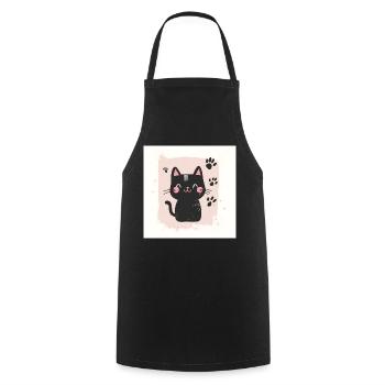 POD Cat Imprint 4 - Cooking Apron - black - Front - AI Model Male 185 dark (185cm)